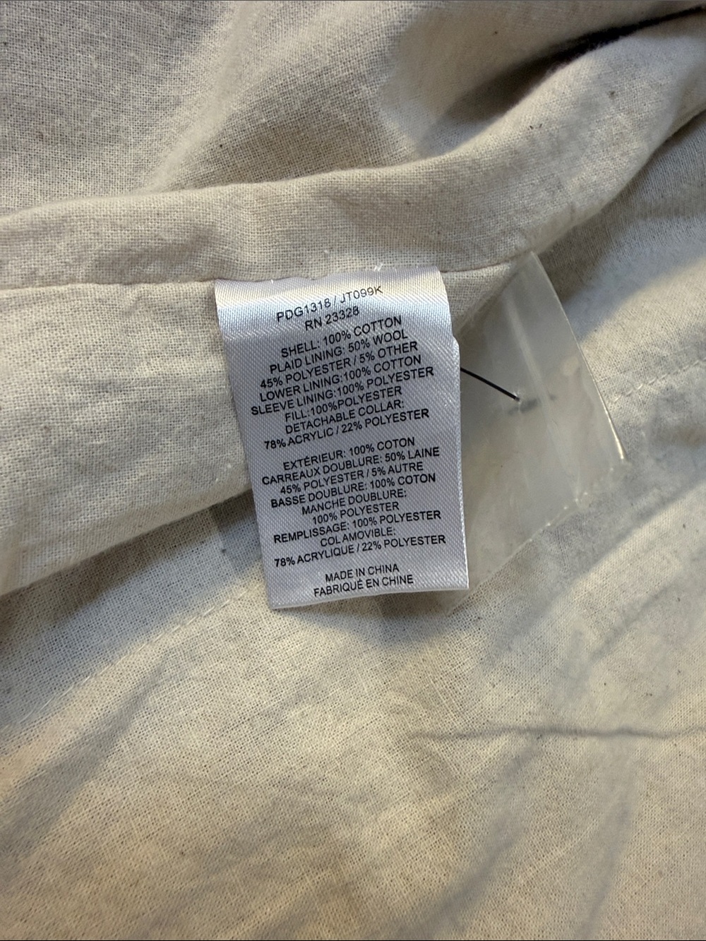 Pendleton Brown Utility Jacket with Removable Cream Shearling Collar, Small - Picture 9 of 13